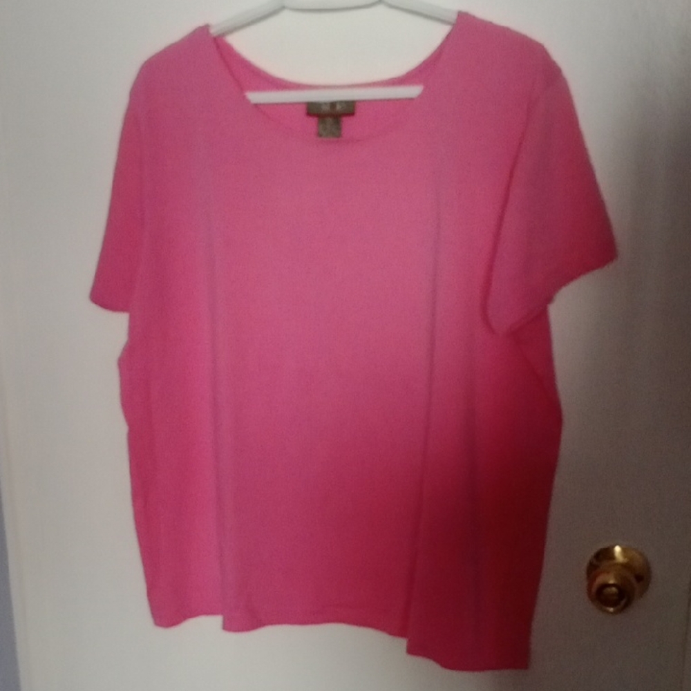 Vintage Pit To Pit 23.Vibrant Pink Boxy Short Sleeve Blouse